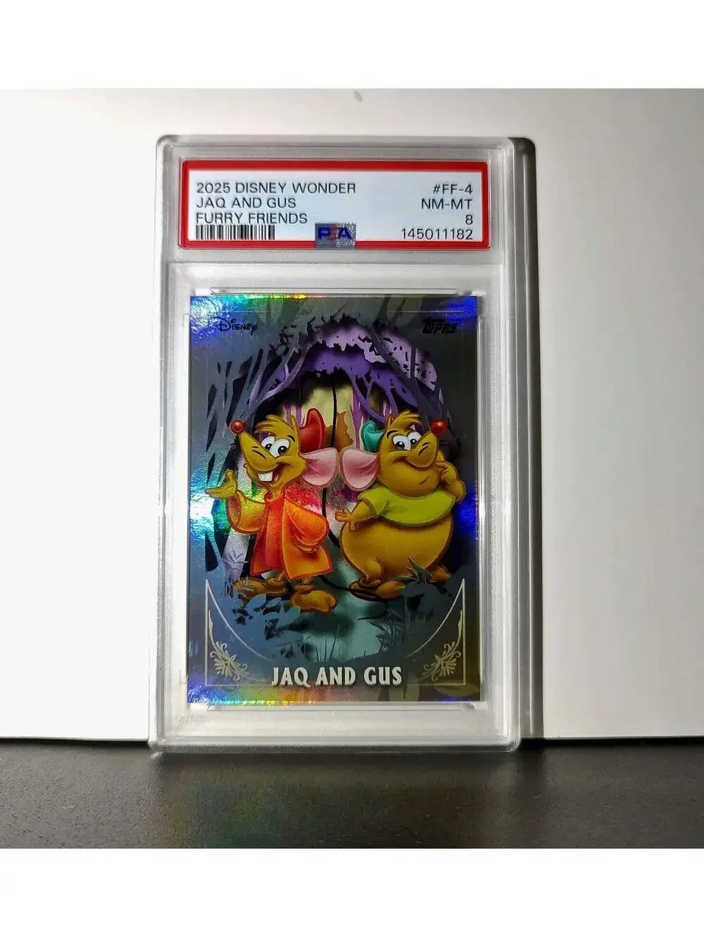 Jaq and Gus 2025 Topps Disney #FF-4 Furry Friends Card Cinderella PSA 8